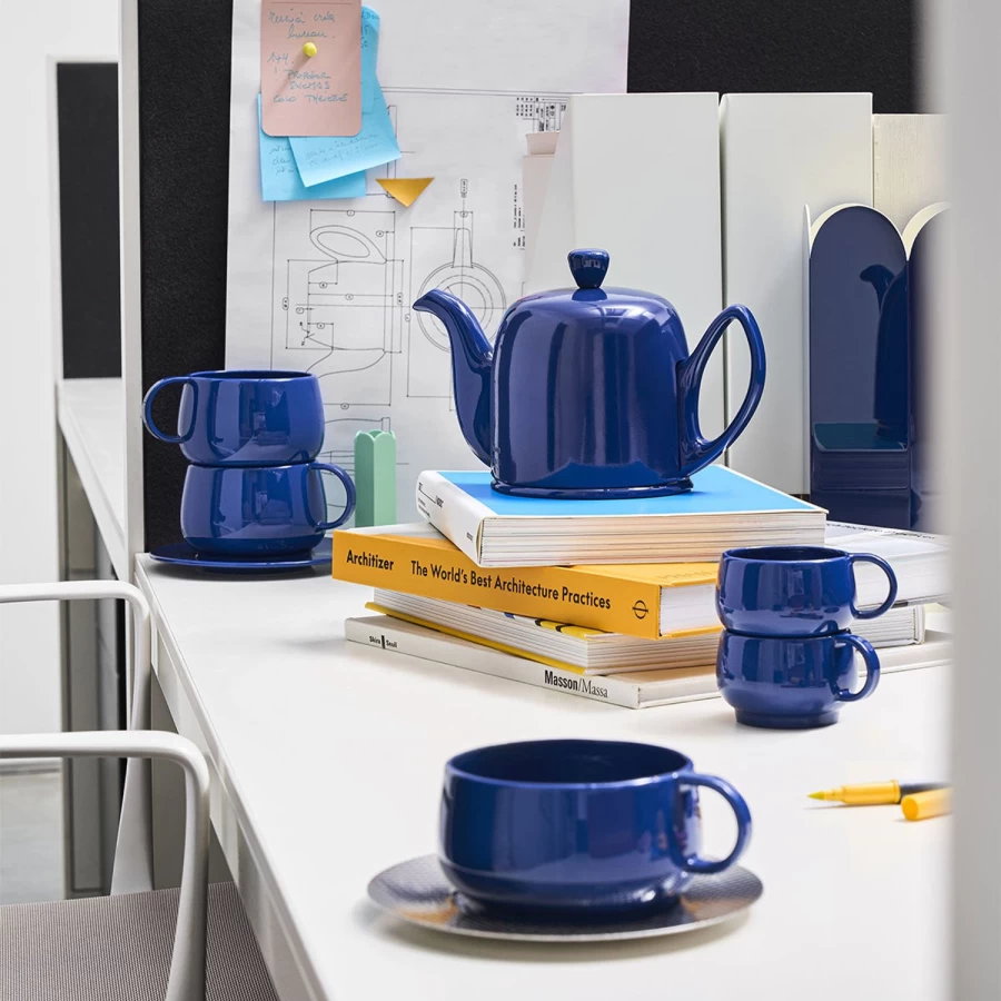 Degrenne Paris Cafeteria Bleu Gourmet Stacking Dinnerware Set