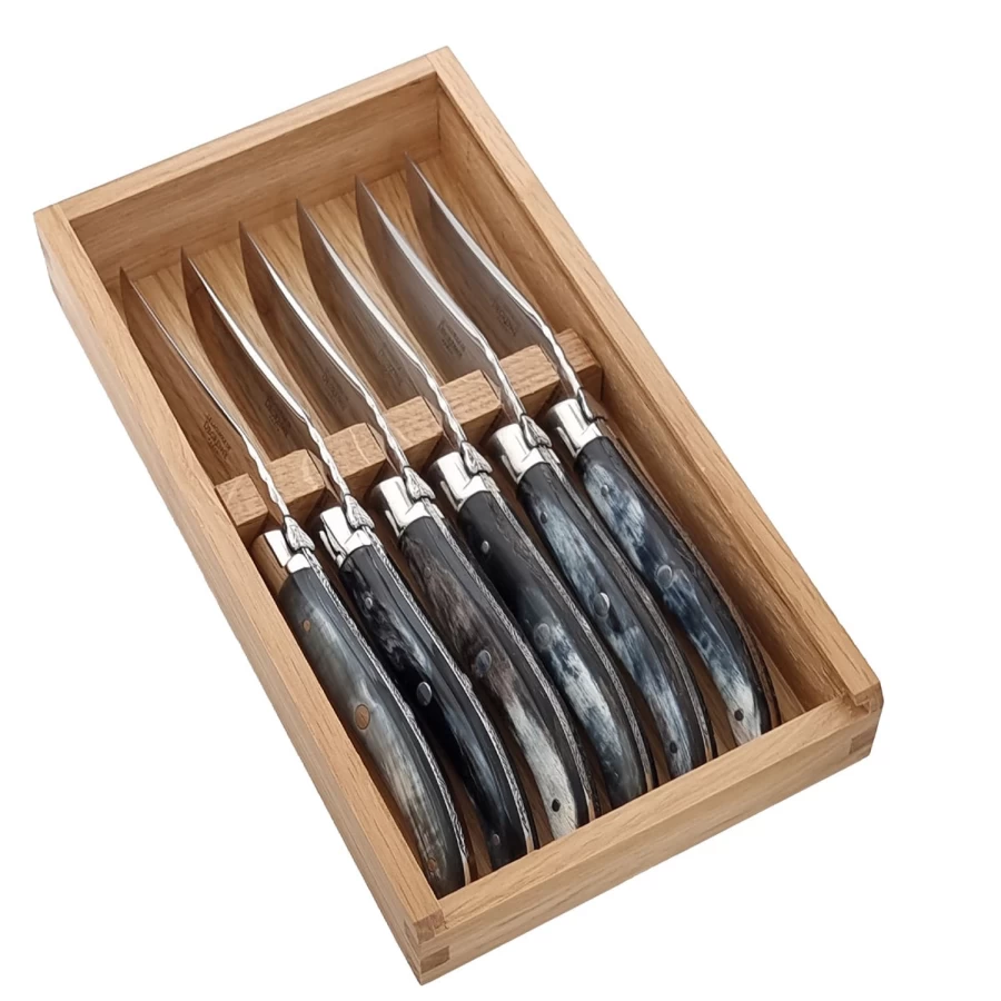 Degrenne Paris Laguiole Luxury Steak Knives Set - Premium French Cutlery for Dining Table