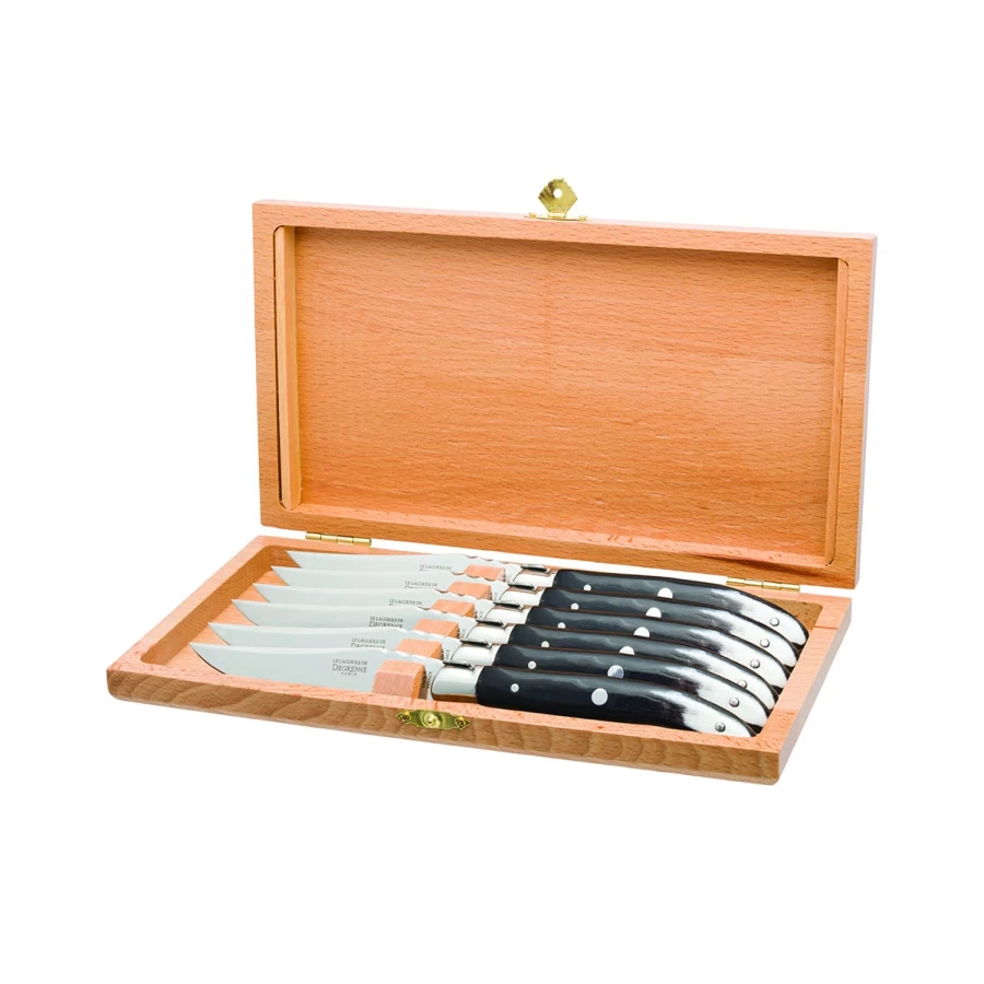 Degrenne Paris Laguiole Luxury Steak Knives Set - Premium French Cutlery for Dining Table