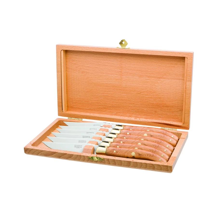 "Degrenne Paris Laguiole Luxury Steak Knives Set - Premium French Cutlery for Dining Table"